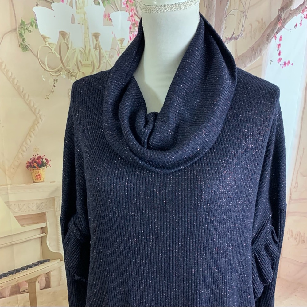 Anthropologie Postmark Ribbed Ruffle Turtleneck - Picture 3 of 12